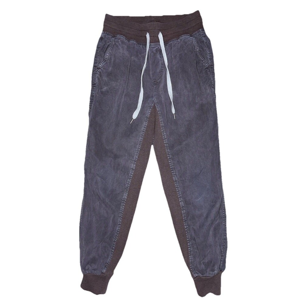 Aerie Lyocell Joggers Womens XS Washed Brown Pull On Drawstring Ribbed Lounge